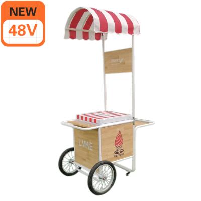 China New Store Market Park Scenic Area Commercial Supplying DC 48v Attractive Ice Cream Cart for sale