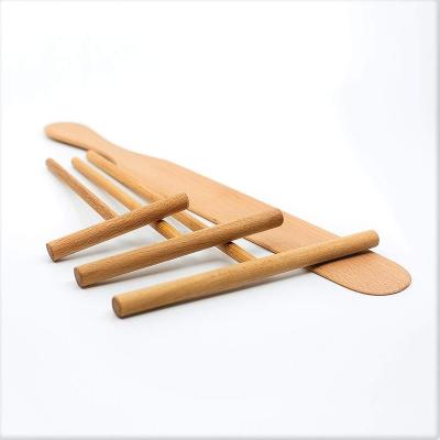 China Sustainable Hot Sale Pancake Spreader And Spatula Set Wooden Spreader Utensil Set For Pancakes And Pancake Maker for sale