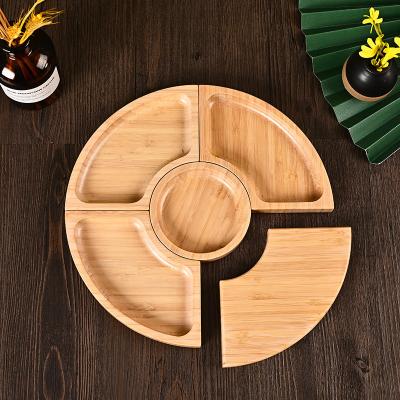 China Household Sustainable Wooden Splicing Nuts Fruit Restaurant Personalized Dinner Tray Pastry Nuts Rim Small Wooden Serving Dish for sale