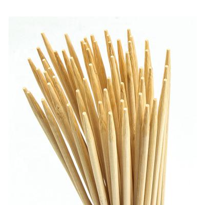 China Easily Cleaned BBQ Grill Tool Round Bamboo Natural Kebab Skewer China Satay Bamboo Wooden Skewers/Sticks Doubles for sale