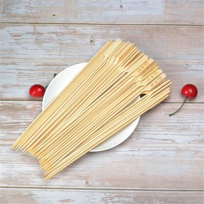 China Eco-Friendly Barbecue Easily Cleaned Round Bamboo Skewers For Food And Meat With Custom Logo for sale