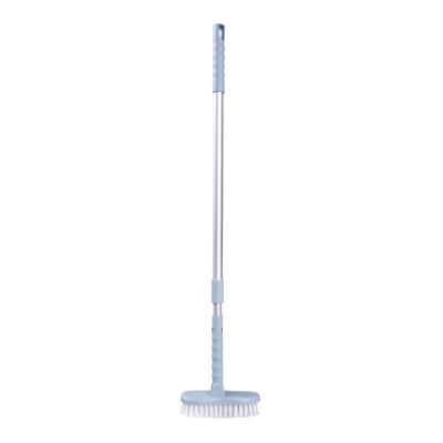 China Sustainable Telescopic Aluminum Long Handle Bathroom Floor Cleaning Brush for sale