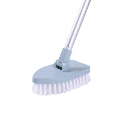 China Viable Jehonn Telescopic Long Handle Bathroom Floor Cleaning Brush With Triangle PP Main Brush for sale