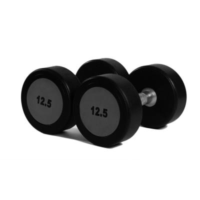 China standard rubber covered dumbbell fitness plate around head rubber coated dumbbell for weightlifting for sale