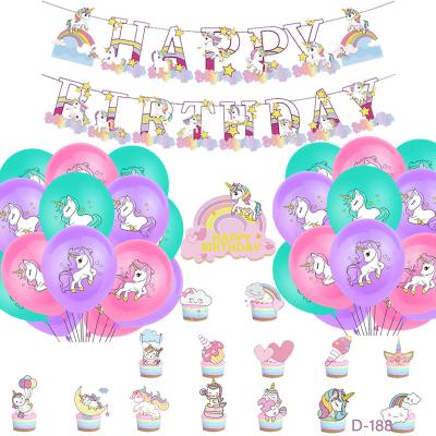 China Complete Festival Decoration Package Include Swirl Hanging Headband and Sash Unicorn Birthday Decorations for Girls for sale