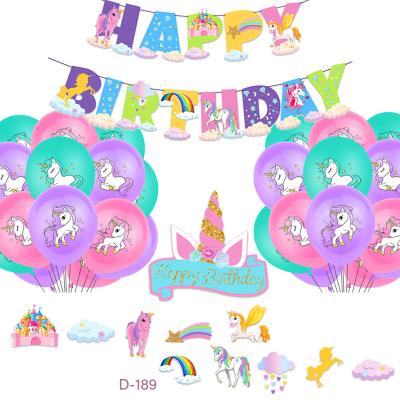 China Decoration Unicorn Theme Party Supplies Festival Set for Girl's Birthday Party with Unicorn Foil Balloons Garland Kit for sale