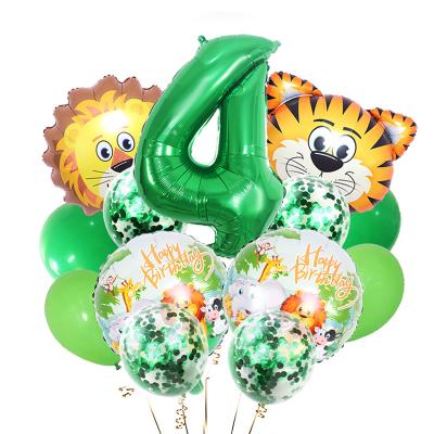 China Wild One Event Girl Birthday Party Supplies Animal 12pcs Balloons for Wild One Theme Birthday Party Decoration for Girl for sale