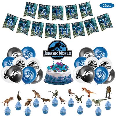 China Amazing Decoration Happy Birthday Dinosaur Banner Cupcake Balloons For Jurassic World Party Supplies for sale