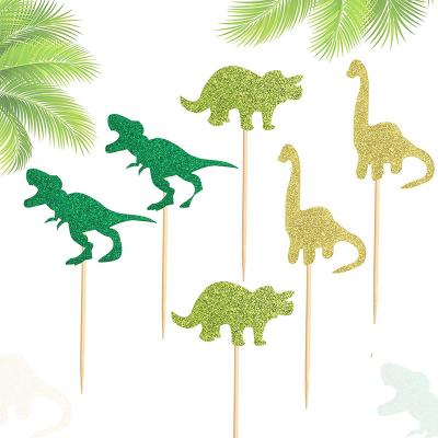 China 24pcs/set Decoration Dinosaur Cup Cake Topper For Jurassic World Party Supplies for sale