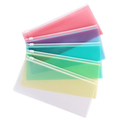 China Convenient A4 A5 A6 Size File Folder Zipper Closure Envelopes File Holder Office Stationery Folder Transparent Color for sale