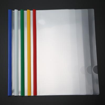 China Eco-friendly Plastic Clear Cover Stationery Custom Document Slide Bar Folder Stick Folder Report Cover for sale