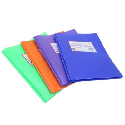 China Cheap Custom Colorful Waterproof Wholesale A4 PP Plastic 2 Pocket Document File Folder for sale