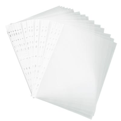 China Widely Used Eco - Friendly Premium Quality A4 Clear 11 Hole Punched Plastic PP Sheet Paper Protector for sale