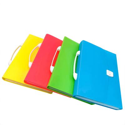 China Recyclable Plastic Folders Custom Size Folder A4 Size Logo PP Pockets Plastic Storage Bag Plastic Expanding Print Expanding Folder With Handle for sale