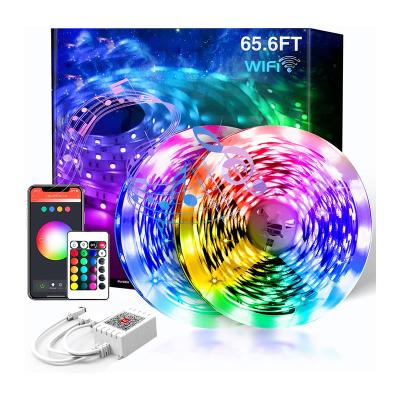 China Easy Sync 24 Keys Music Lights RGB Weicao Smart 5050 Tuya Wifi LED Strip Dimmer Setup Control with Alexa Google Assistant for sale