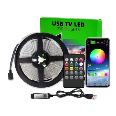 China Music Sync Weicao TV Lights USB Backlight App Controlled With 20 Key Remote Control 5050 RGB Lighting LED Strip Lights for sale