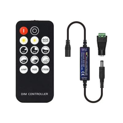 China Weicao 14 Key Mini Dimmer Dimmer Wireless RF Controller For Single Color FCOB 3014 5630 5730 3528 LED Strip Lights for sale