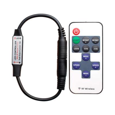 China Weicao RF 11 Key Rheostat Remote Controller Rheostat Switch For LED Strip Lights Choose Color 5050 3528 DC 12V Light DC Connector for sale