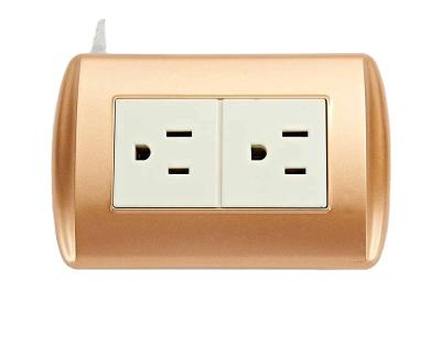 China Low Voltage Two Band 2 Falt-Pin 16A Electrica Duplex Receptacle for sale