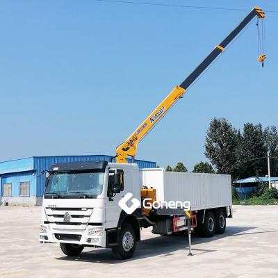 China TRUCK CRANE left hand drive trucks - used dump truck with mounted crane 6x4 sinotruk howo for sale