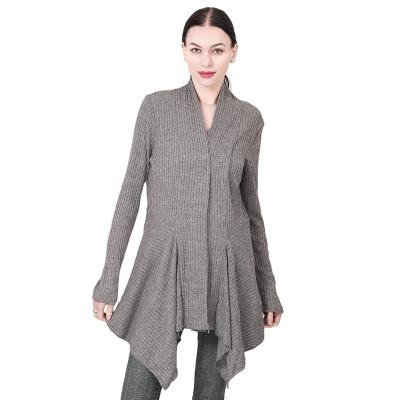 China Ladies Breathable Casual Coat Autumn Clothing Long Coat Women Gray Long Cardigan Sweater Fashion For Women for sale