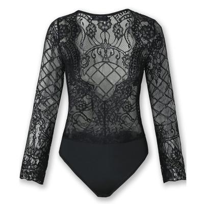 China New Arrival Sustainable High Waisted Women Long Sleeve Lace Up Sexy Lingerie Fashion Bodysuit for sale