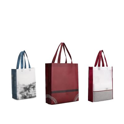 China 100% Custom Eco-Friendly Logo Wine Red Shopping Bag Customizable Gift Nonwoven Shopping Bags for sale