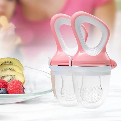 China 2 Pack Relief Teething Baby Food Fruit Feeder Pacifier With 6 Different Silicone Nipple for sale