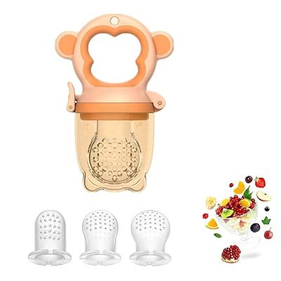 China Monkey Shaped Infants Mesh Teething Pacifier , Silicone Feeder Teether With 3 Nipples for sale