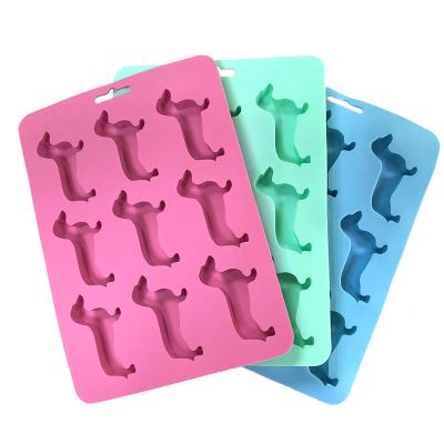 China Animal Silicone Ice Mold Dog Shaped Ice Cube Tray 22X16X1.5cm FDA for sale