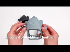 2023 Creative Silicone Baby Teether Gorilla Shape Baby Teething Toys Anti-drop Mitten Teether