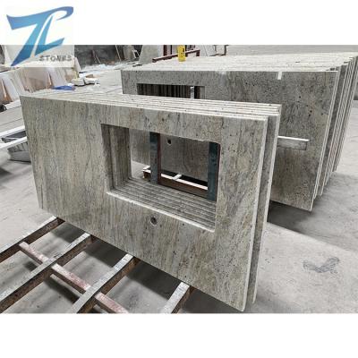 China Countertops Prefab 3cm White Granite River Stone Vanity Top Price for sale