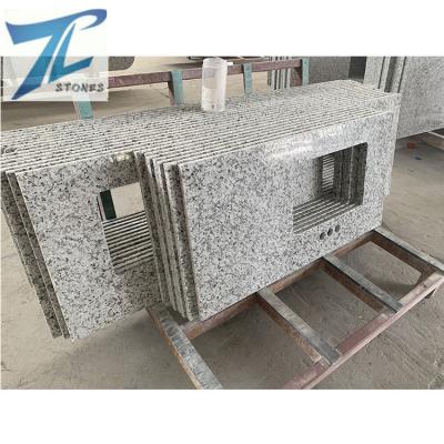 China 2022 Modern Cheap White Granite Stone China Bala Single Bolw Vanity Top For Bathroom 22