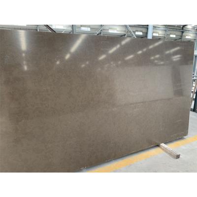 China 2022 modern pure dark brown chocolate brown artificial quartz stone slabs for wall and floor tiles for sale