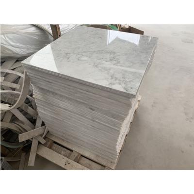 China Popular Cheap Price Natural Stone Carrara White Marble Tiles Countertops White Marble Cut To Size for sale