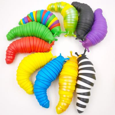 China Silicone He Ingot Busy Person Toys 2022 3D Relief Articulated Stretch Ingot Slug Hand Finger Sensory Toys for sale