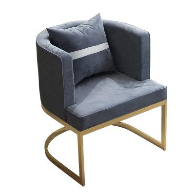 China Modern Stainless Steel Base Fabric Velvet Decoration Furniture Armchair Cup Shaped Living Room Chair Resting Modern Dining Chair New for sale