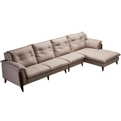 China Chesterfield SOFA Italian Modern Double Sectional Sofa Simple Wooden Three Seat Living Room Leather Sofa for sale