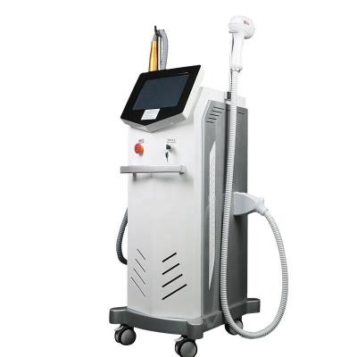 China 755 808 1064nm Triple Laser Hair Removal Machine 2 Handles Diodo Pico Second Yag Tattoo for sale