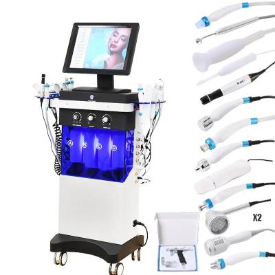 China 14 in 1 Hydrofacial dermabrasion big bubble oxygen spray facial led skin rejuvenation machine for sale