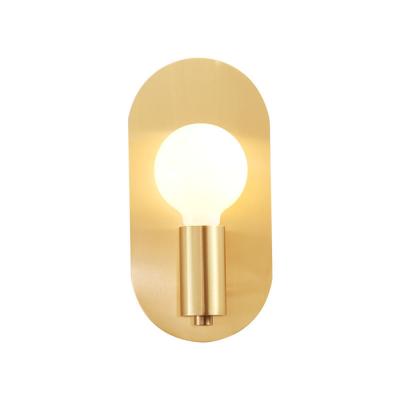 China Modern Style Gold Copper Wall Lamp Home Decor Modern Bedside Lighting Wall Sconce For Hotel Bedroom GuZhen Lighting for sale