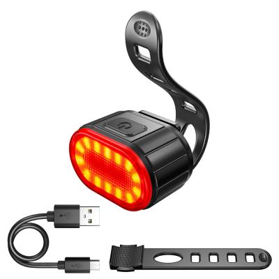 China PC Plastic Waterproof Bike USB Rechargeable Night Safety Warning Light Bicycle Rear Mount Tail Light for sale