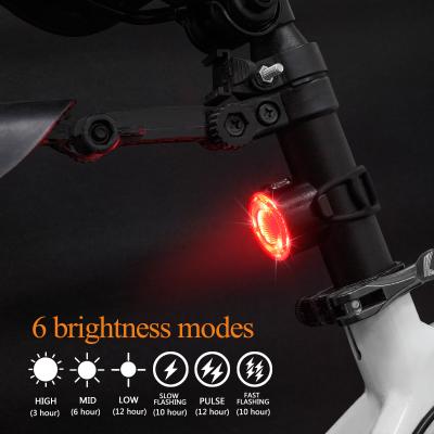 China 6 Brightness Mode Plastic Light Waterproof Safety Tail PC Bicycle LED Warning Lamp Bike Rear Light for sale