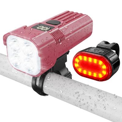 China Super Bright 2000LM LED Front And Rear Bike Light Bicycle Safety Riding Light Set GH40 for sale