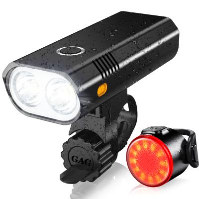 China Waterproof USB Rechargeable LED Bike Light White 5 Modes Front Light and Tail Light 6 Modes Combination Red GL Bicycle Accessories for sale