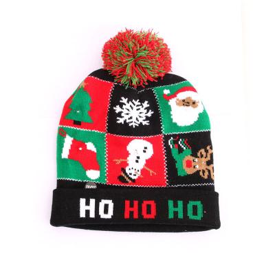 China Other Other New Christmas Colorful Bright Knitted Hat For Adults And Kids for sale