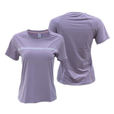 China Custom Logo Women's Slim Fit T-shirt Sports Gym Print Breathable Jogging T-shirt QUICK DRY Plain Running Sportswear For Women for sale