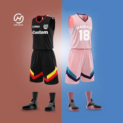 China Custom Breathable Mens Womens Kids Basketball Tank Top Red Black Reversible Wear And Shorts Basketball Uniforms Tank Top for sale