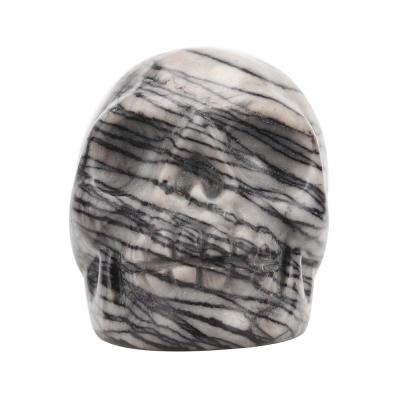 China Supply items wholesale natural carved stripes jade skulls black and white jewelry, can be various customized jade carved handwork jewelry for sale