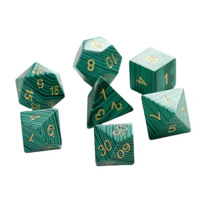 China Wholesale Stone Factory Malachite Gemstone Dies Set for DND Dungeons and Dragons RPG for sale